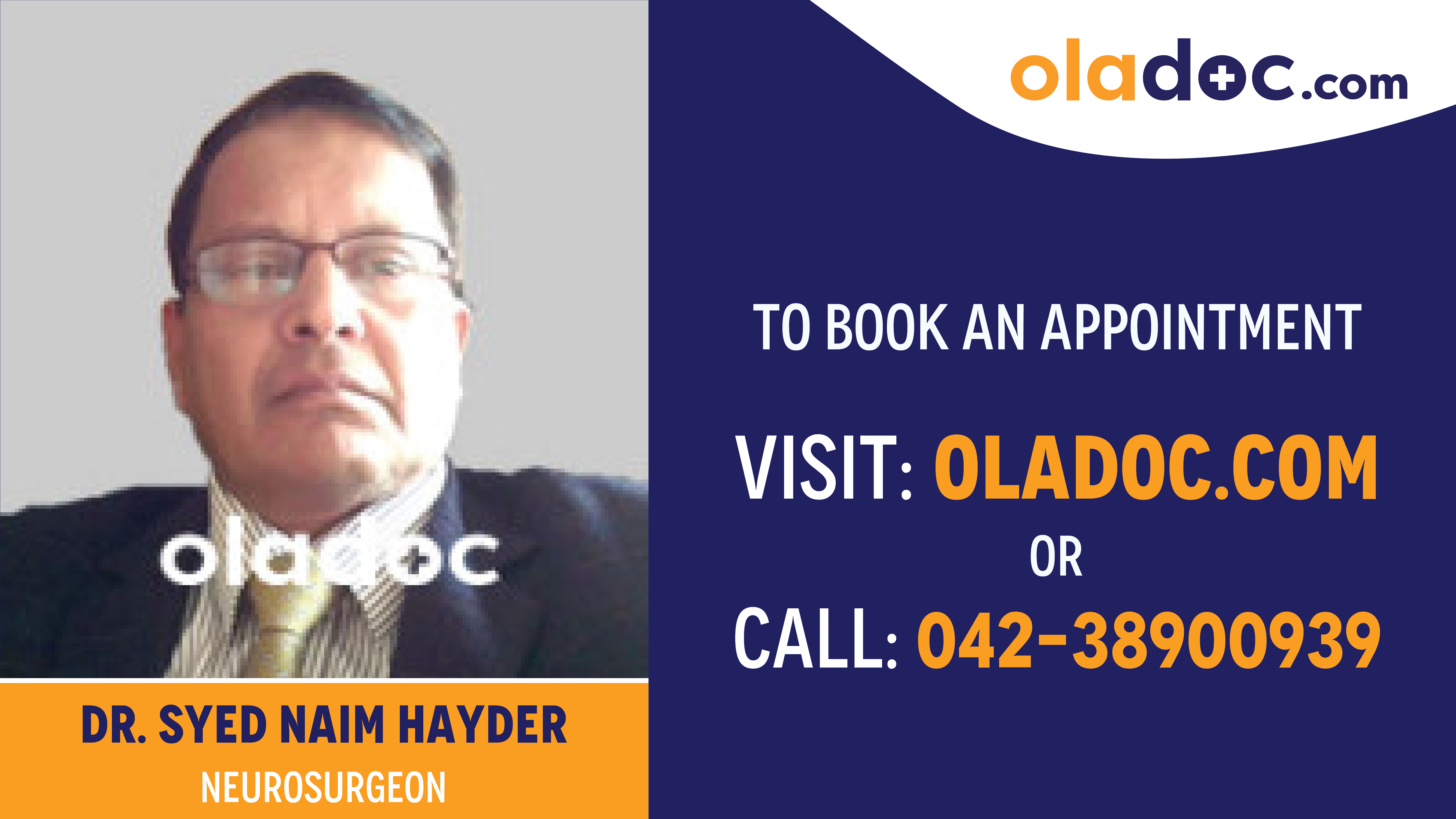 Book appointment with Dr. Syed Naim Hayder-best Neurosurgeon in Islamabad